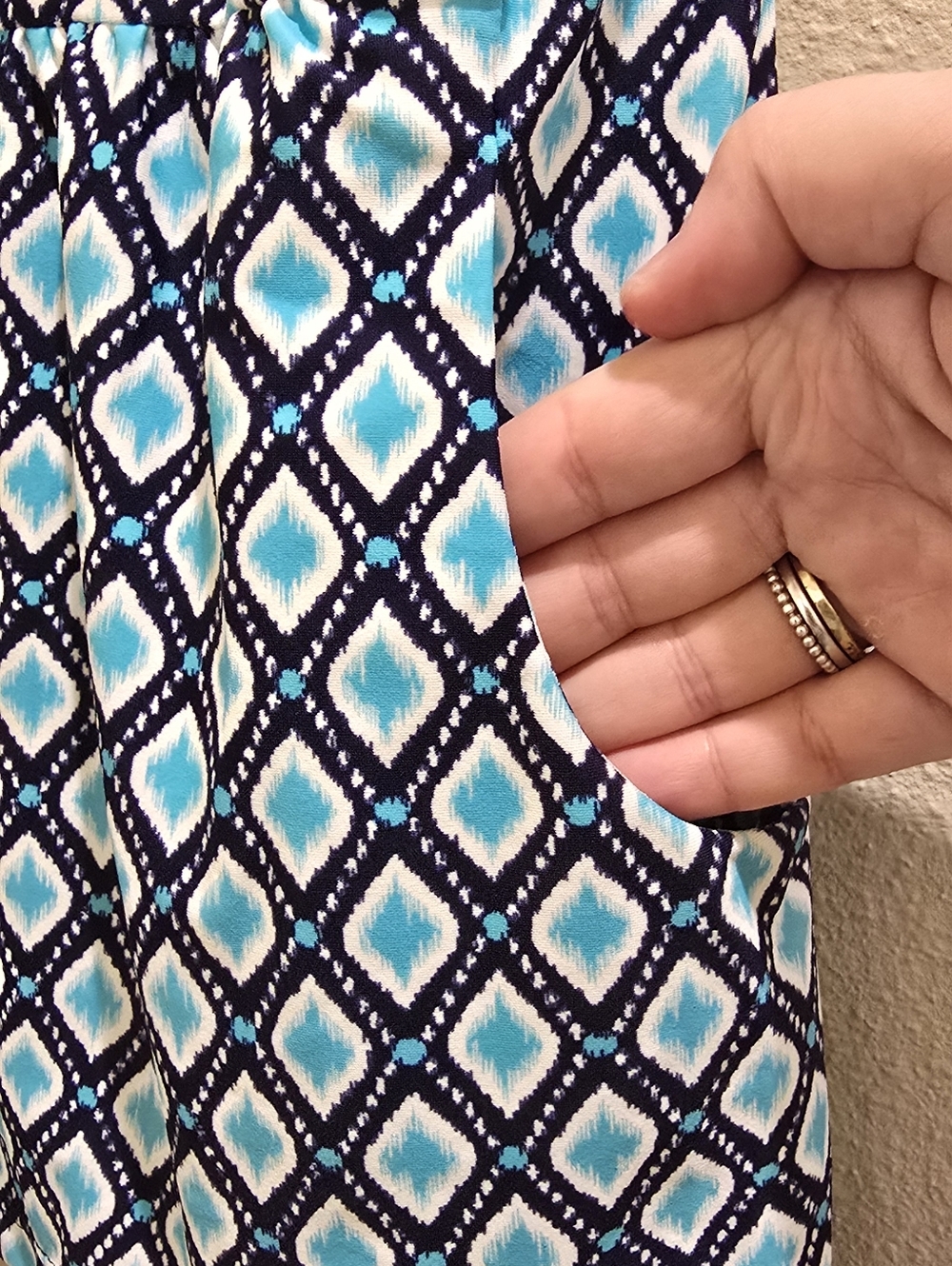 NWOT Jude Connally Millie Blue Diamond Peplum Top Sz XS - Picture 2 of 4